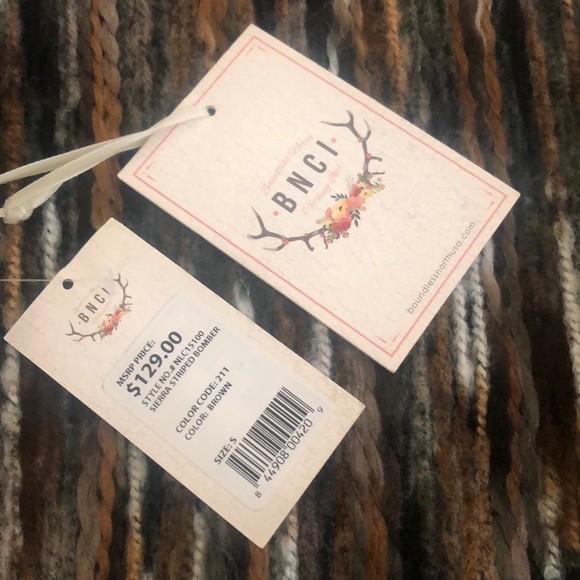 BNCI Sierra Striped Bomber Jacket size S, NWT - Picture 8 of 8